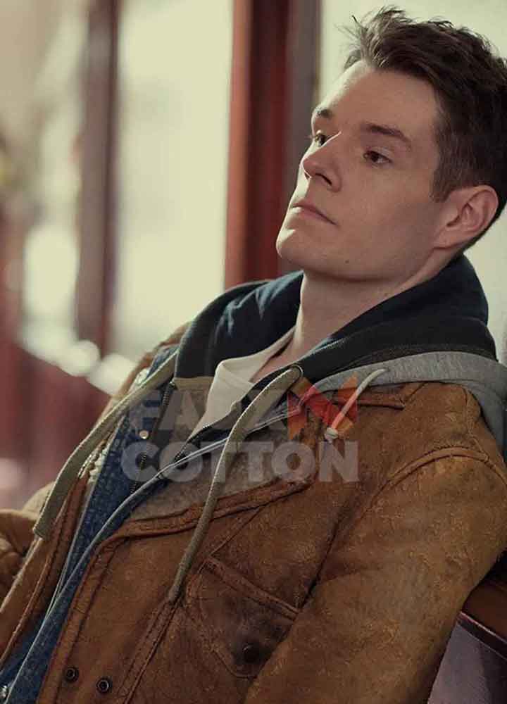 Sex Education Connor Swindells Brown Jacket